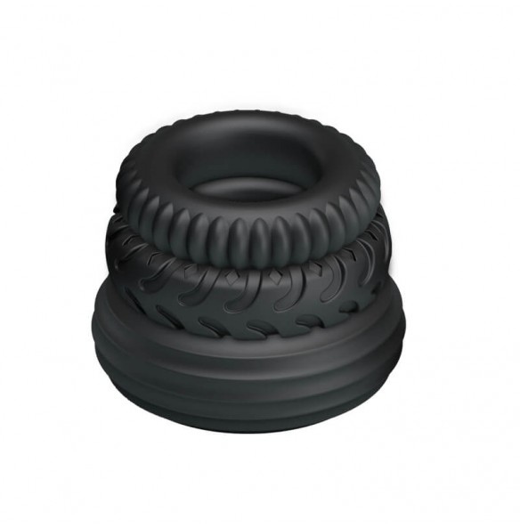 BAILE - Macho Men's Delay Penis Ring (Full Set 3 Pieces)
